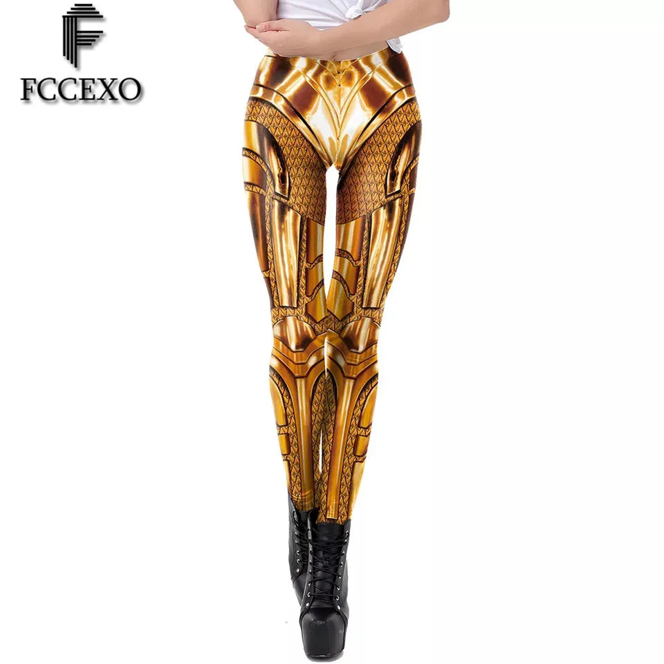 FCCEXIO Party Series Leggings The Wonders Magic Woman Movie Pattern 3D Print Sexy  Leggins Casual Workout Fitness Pants