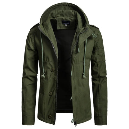 New Designer Winter Men Coat Green Warm Cotton Padded Hooded Down Coat Custom Casual Jacket Loose Outwear