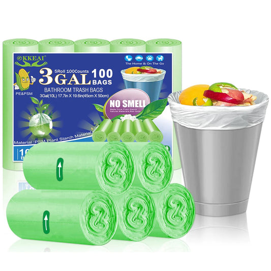 3 Gallon Small Trash Bags 100 Counts Small Trash Can Liners Garbage Bags Mini 10L Wastebasket Bin Liners Bags Bathroom Kitchen