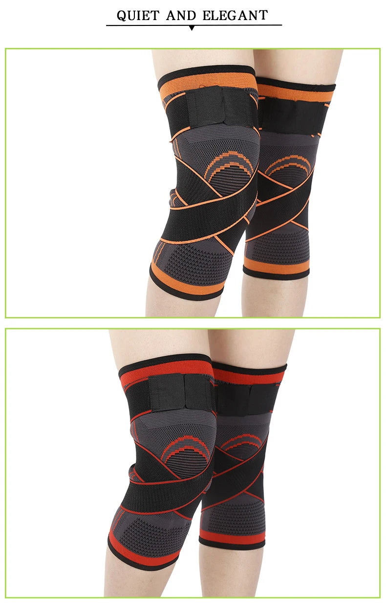 1 Piece Of Sports Men's Compression Knee Brace Elastic Support Pads Knee Pads Fitness Equipment Volleyball Basketball Cycling