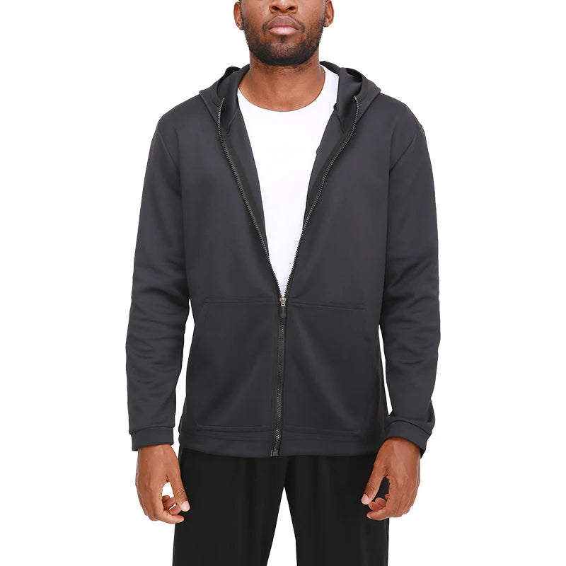 Men's Hoodies With Full Zipper Loose Casual Fitness Sports Men Coat