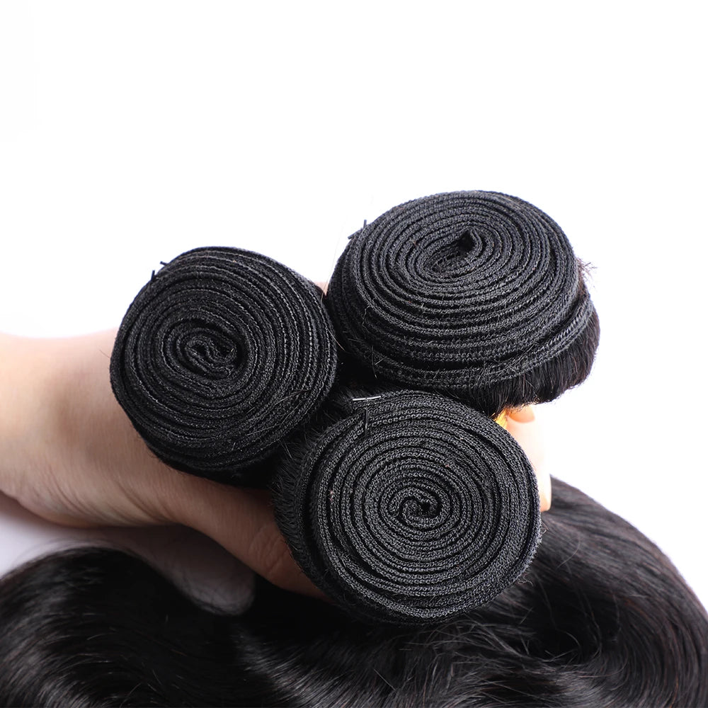 Raw Bundles Human Hair Body Wave, No Tangle Shedding, Keep Texture Silky Soft Raw Indian Hair Bundles Ready to Ship