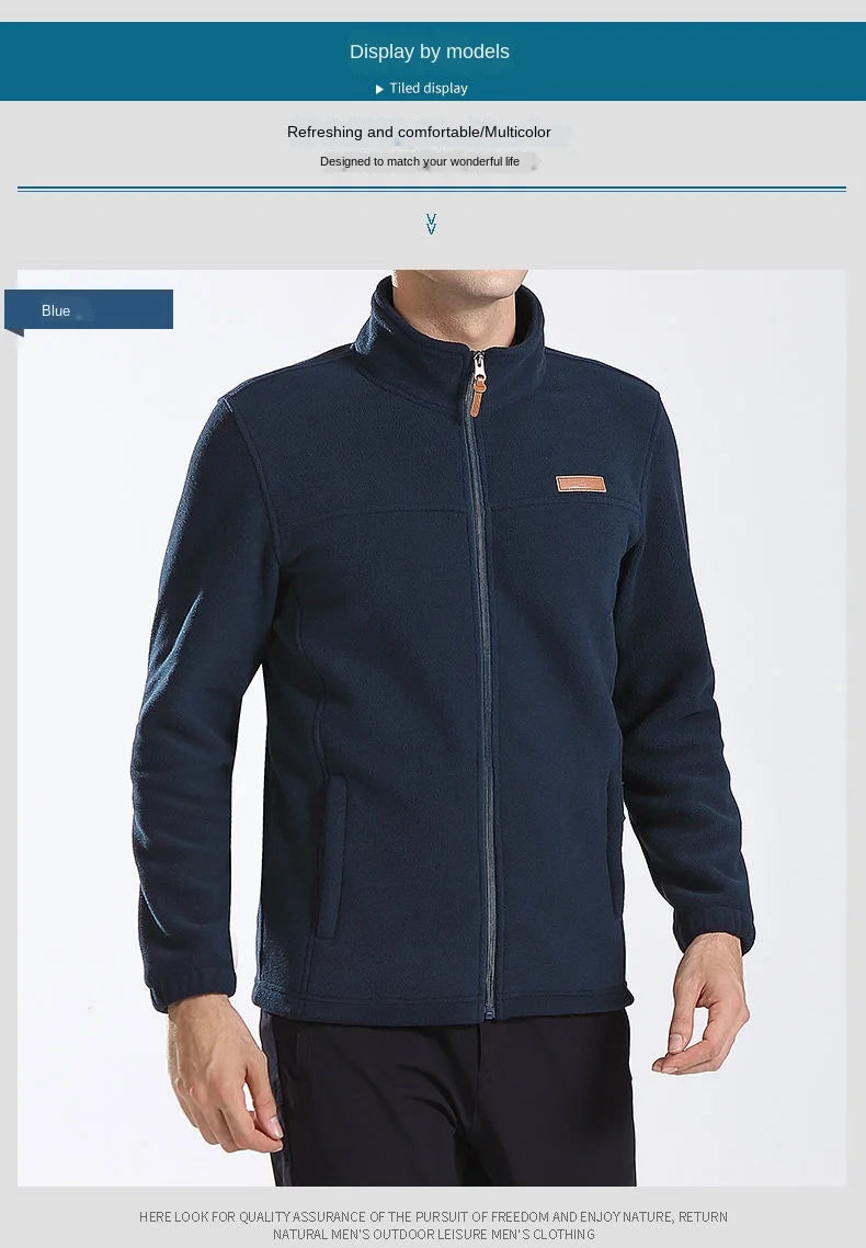 Men's clothing Coat Men Thicken Warm Army Fleece Jacket Patchwork Multi Pockets Polartec Men's Jacket and Coats windbreaker men