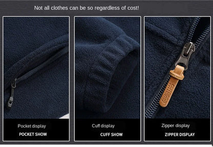 Men's clothing Coat Men Thicken Warm Army Fleece Jacket Patchwork Multi Pockets Polartec Men's Jacket and Coats windbreaker men