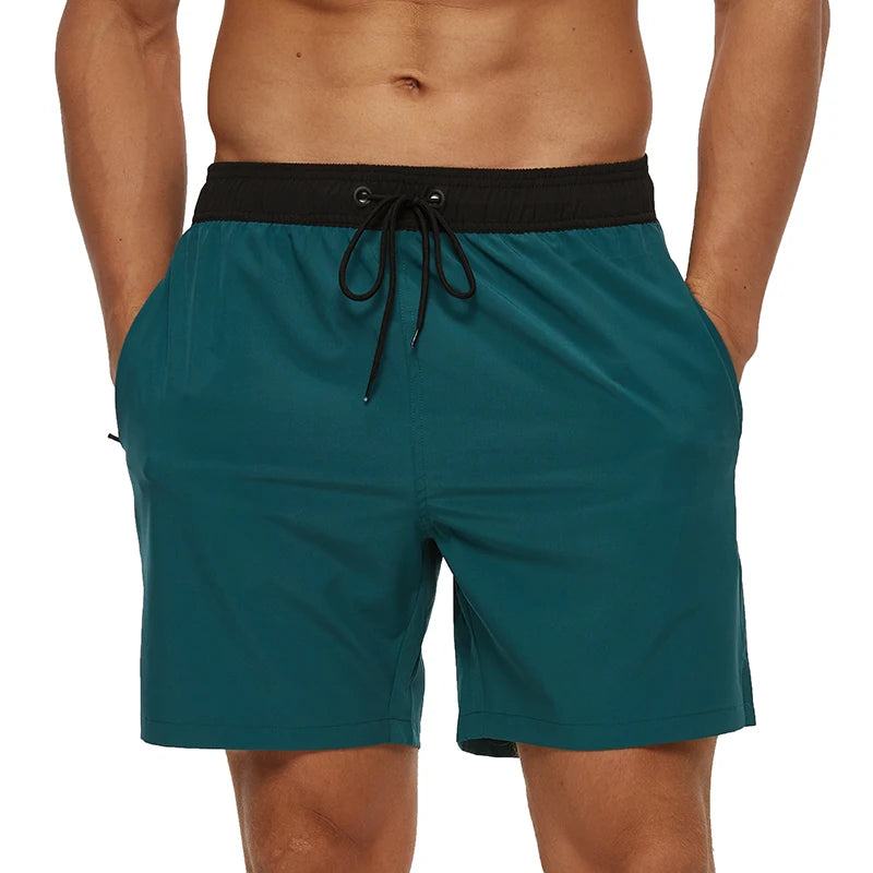 Escatch 2025 Mens Shorts Classic Quickly Dry Solid Sportswear Swim Trunks Beach Mesh Liner Surfing Traje De Baño Hombre Short