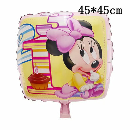 110cm Large Mickey Minnie Mouse Foil Balloons Cartoon Birthday Party Decorations Kids Baby Shower Party Baloon Toys