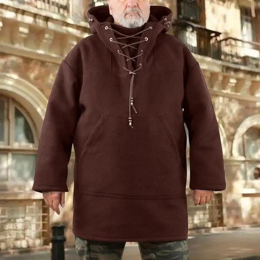 New Medieval Viking Costume Casual New Mid-length Casual Jacket Hoodies Top Adult Men Coat Cosplay