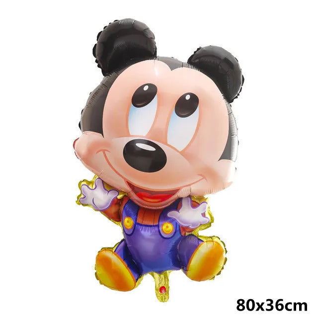 110cm Large Mickey Minnie Mouse Foil Balloons Cartoon Birthday Party Decorations Kids Baby Shower Party Baloon Toys
