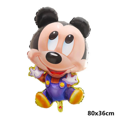 110cm Large Mickey Minnie Mouse Foil Balloons Cartoon Birthday Party Decorations Kids Baby Shower Party Baloon Toys