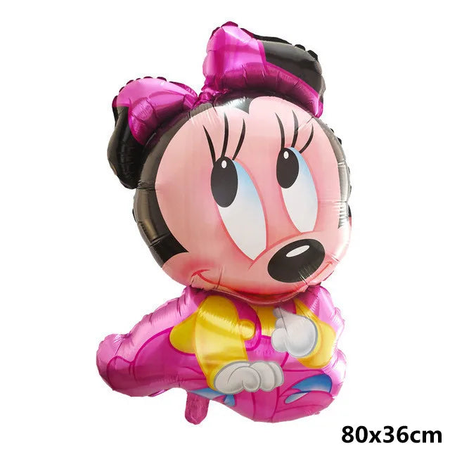 110cm Large Mickey Minnie Mouse Foil Balloons Cartoon Birthday Party Decorations Kids Baby Shower Party Baloon Toys