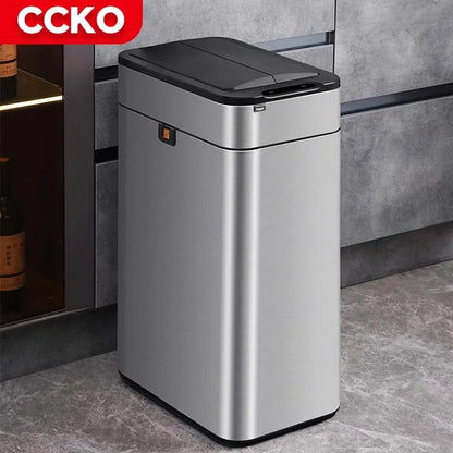 15/20 Liter Stainless Steel Electric Trash Can Smart Dustbin Kitchen Sensor Rubbish Bin Touchless Waste Bins for Office Bathroom