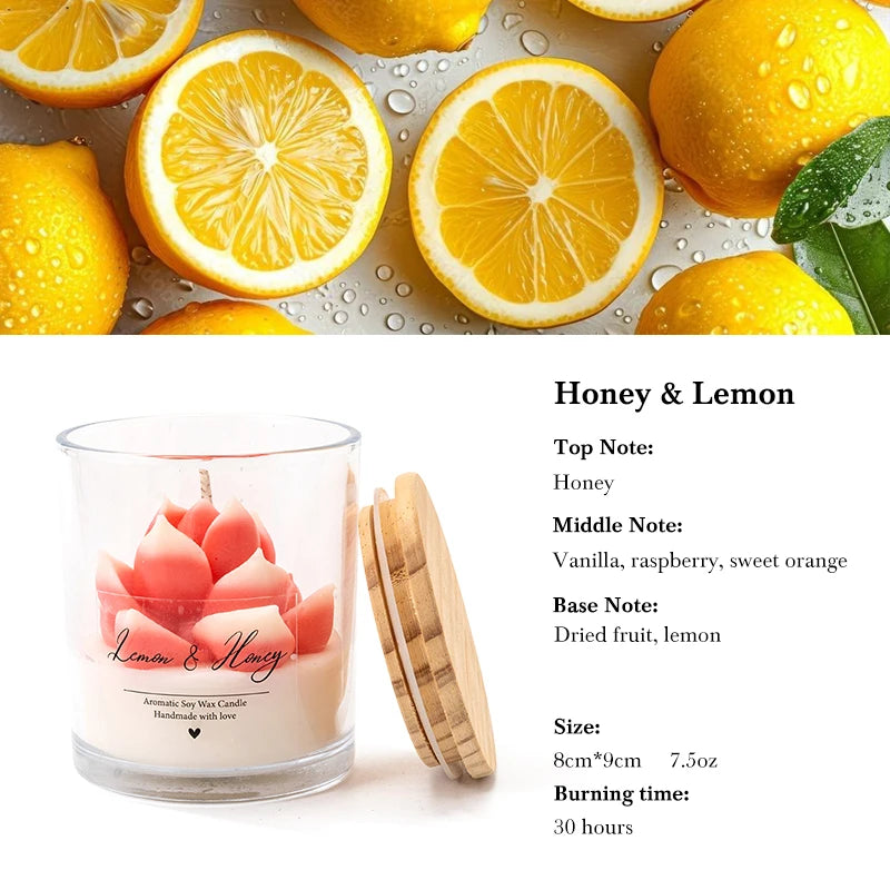 AIKUN 7.5oz Handmade Soy Wax Smokeless Aromatherapy Green Succulent Scented Candle for Desk Decor & Zen Garden Gift Set