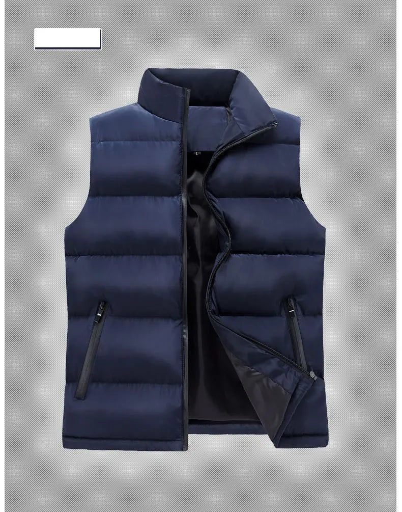 Men spring and fall Jacket Winter Men Vest For Down Cotton Sleeveless Jacket Waistcoat Man Big Size Warm Mens Coat