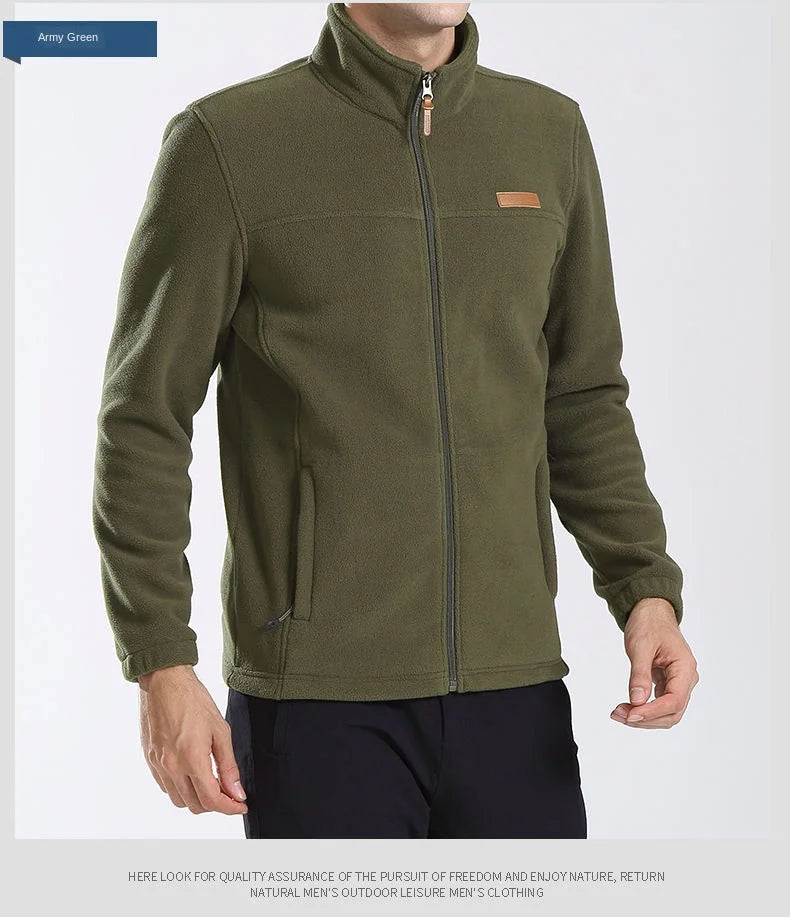Men's clothing Coat Men Thicken Warm Army Fleece Jacket Patchwork Multi Pockets Polartec Men's Jacket and Coats windbreaker men