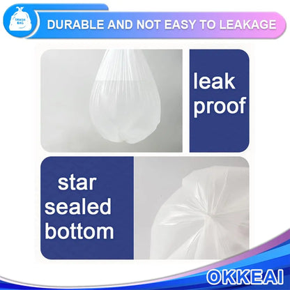 3 Gallon Small Trash Bags 120 Counts White Garbage Bags Small Bathroom Trash Can Bags 10L Wastebasket Liners Home Office Kitchen