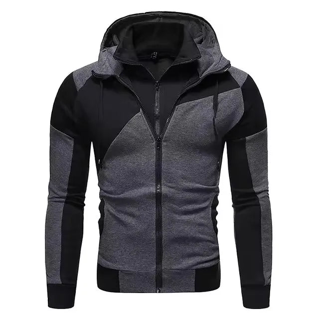 M-3XL Men Hooded Fleece Zip Hoodie Men Thick Solid Color Sweatshirt Mens Casual Hoodies Sportswear Hooded Sweatshirts