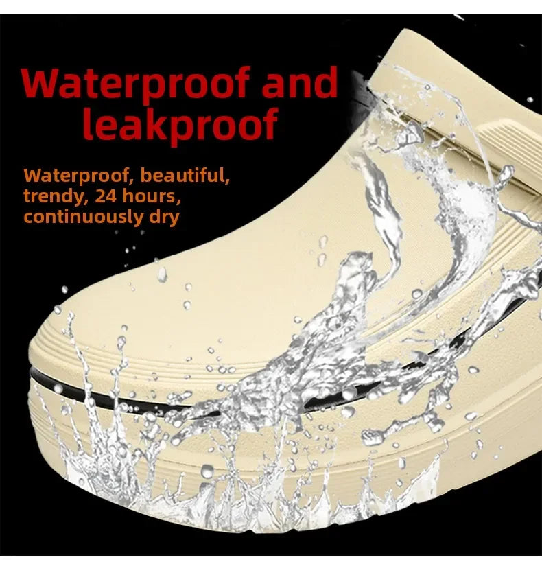 Men's Casual Clogs Shoes Waterproof and Oil-Proof Low-Top Non-Slip Chef Shoes Doctor & Nurse Work Sandals