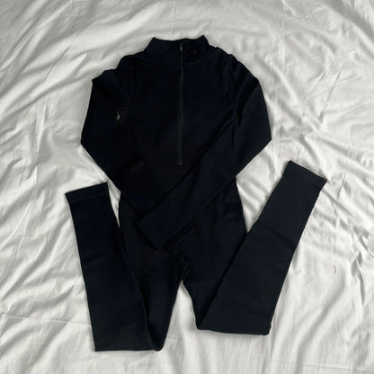 New Long Sleeved Zipper Seamless Ftness Jumpsuit Women's Sportswear Jumpsuit