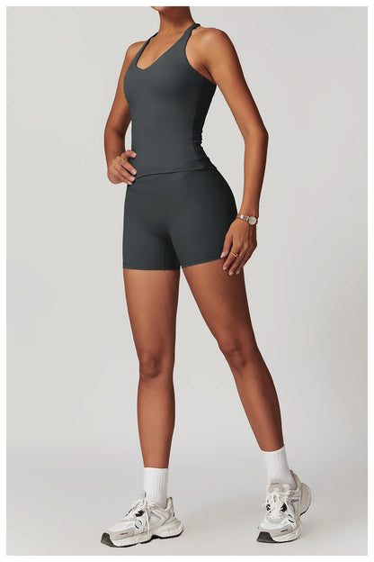 2 Piece Women's Co Ord Set 2024 Summer Designer Fitness Woman Top Sportswear Manufacturer for the Gym