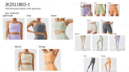 Two-Piece Double-Sided Brushed Sportswear Set Breathable Yoga Wear for Outdoor Running & Exercise Solid Pattern Fitness Apparel