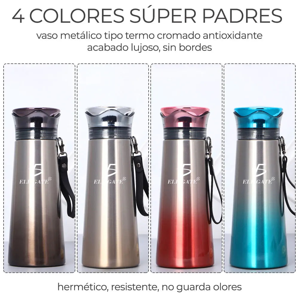 Stainless Steel Thermos Elegant Double Wall Thermal Glass 450 ml