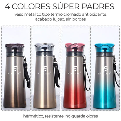Stainless Steel Thermos Elegant Double Wall Thermal Glass 450 ml