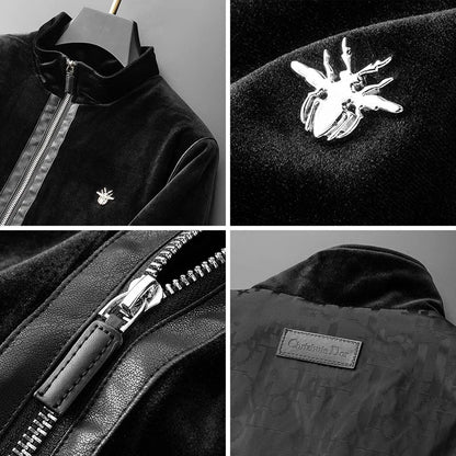 Printed Thick Velvet Winter Clothes for Men Coat Winter Jacket Men