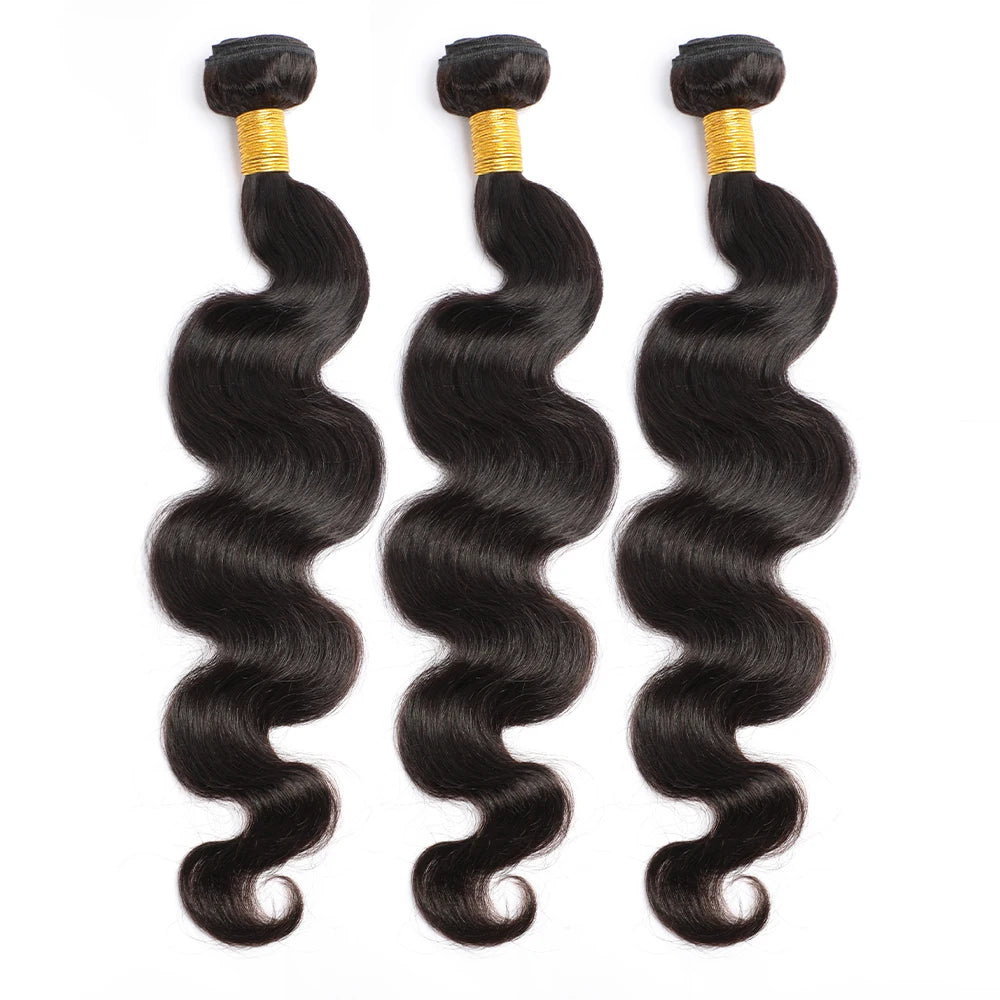 Raw Bundles Human Hair Body Wave, No Tangle Shedding, Keep Texture Silky Soft Raw Indian Hair Bundles Ready to Ship