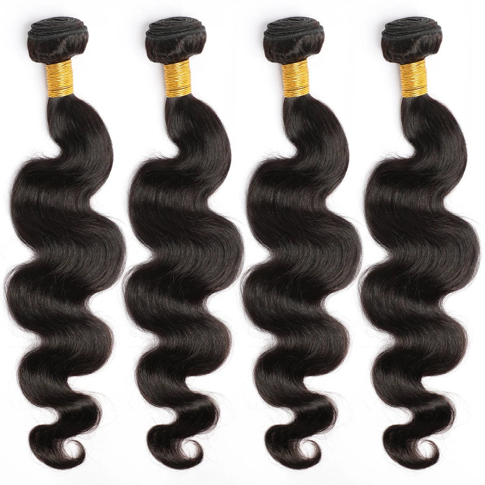 Raw Bundles Human Hair Body Wave, No Tangle Shedding, Keep Texture Silky Soft Raw Indian Hair Bundles Ready to Ship