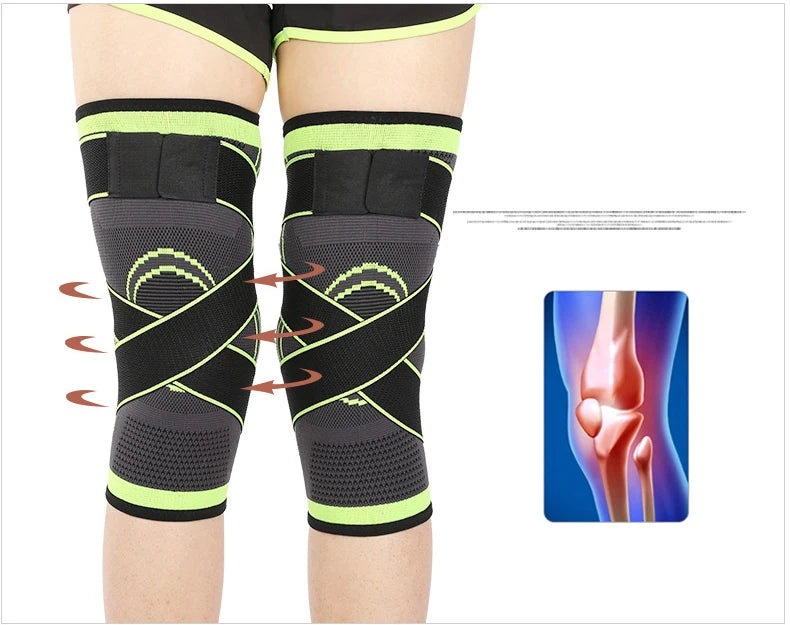 1 Piece Of Sports Men's Compression Knee Brace Elastic Support Pads Knee Pads Fitness Equipment Volleyball Basketball Cycling