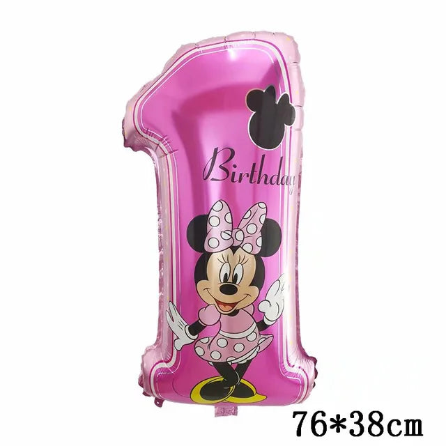 110cm Large Mickey Minnie Mouse Foil Balloons Cartoon Birthday Party Decorations Kids Baby Shower Party Baloon Toys