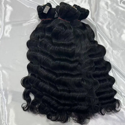 Unprocessed Raw Burmese Curly Wavy Hair Bundle Human Hair Vendor Ready to Ship