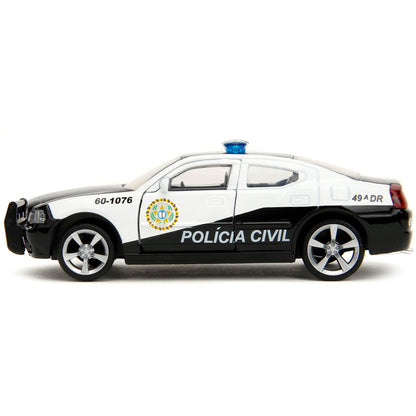 DCD 2006 Dodge Charger Police Black and White 1/32 Scale Diecast Model Car Fast & Furious Series by Jada