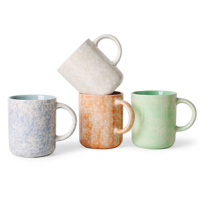 17 OZ Modern Colorful Stoneware Ceramic Coffee Mugs Set Set with Handle for Tea Latte Milk Cocoa 4 Pieces