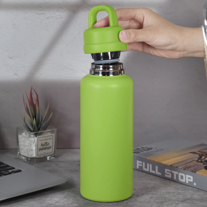 26oz Double-Walled Stainless Steel Tumbler US Warehouse Leak-Proof One-Touch Opening for Outdoor Camping Thermal Water Bottle