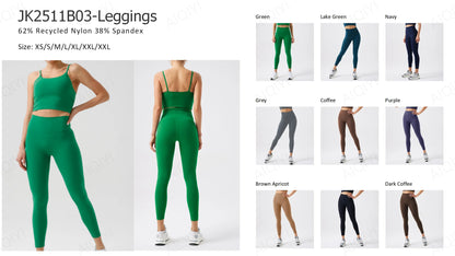 Two-Piece Double-Sided Brushed Sportswear Set Breathable Yoga Wear for Outdoor Running & Exercise Solid Pattern Fitness Apparel