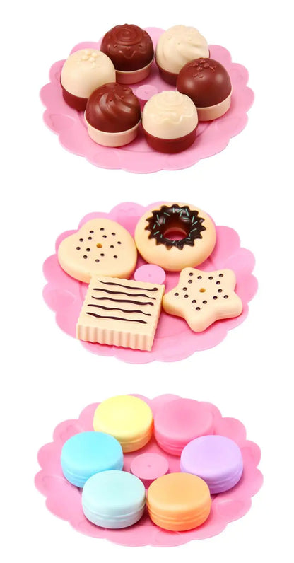 Children Imitate Kitchen Food Toys Birthday Cake Egg Tower Cooking Utensils Steak Fried Eggs Hot Dogs House Games Holiday Gifts