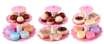 Children Imitate Kitchen Food Toys Birthday Cake Egg Tower Cooking Utensils Steak Fried Eggs Hot Dogs House Games Holiday Gifts