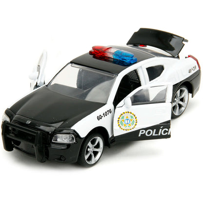 DCD 2006 Dodge Charger Police Black and White 1/32 Scale Diecast Model Car Fast & Furious Series by Jada