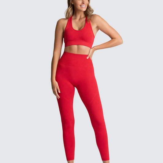 Custom Logo Women's Solid Sportswear Suit Low Neck Push up Bra and  Seamless Scrunch Butt Leggings Set Fitness Yoga Wear Suit