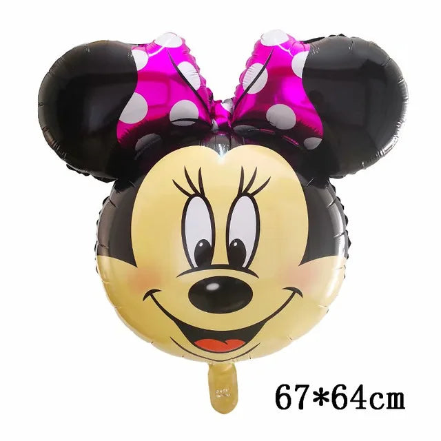 110cm Large Mickey Minnie Mouse Foil Balloons Cartoon Birthday Party Decorations Kids Baby Shower Party Baloon Toys