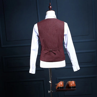 News Latest Design Custom Made Burgundy Slim Fit Men Coat Pant Men Suit 3 Pieces (Coat+Pants+Vest) NA18 Wine Red Mens Tuxedos