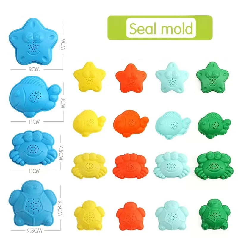 Beach Toys for Kids Summer Children Sand Water Beach Play Toys TPE Beach Castle Bucket Spade Shovel Rake Water Tool