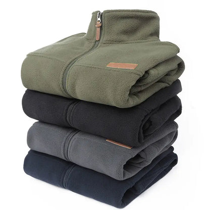 Men's clothing Coat Men Thicken Warm Army Fleece Jacket Patchwork Multi Pockets Polartec Men's Jacket and Coats windbreaker men