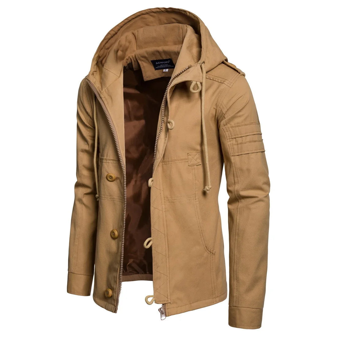 New Designer Winter Men Coat Green Warm Cotton Padded Hooded Down Coat Custom Casual Jacket Loose Outwear