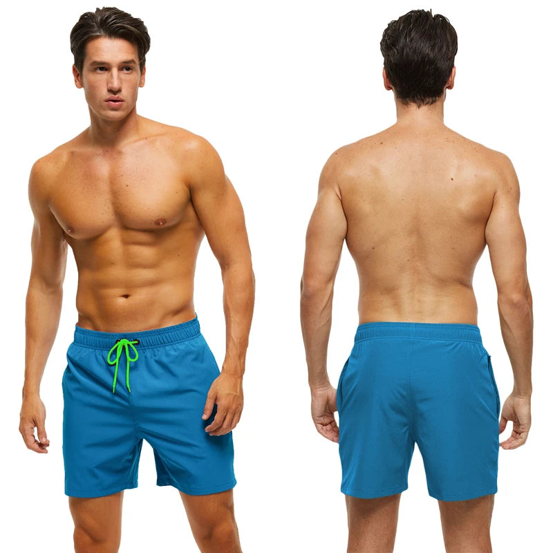 Escatch 2025 Mens Shorts Classic Quickly Dry Solid Sportswear Swim Trunks Beach Mesh Liner Surfing Traje De Baño Hombre Short