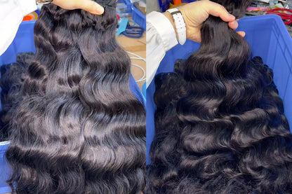 Wholesale Indian Temple Raw Unprocessed Virgin Hair Body Wave Hair Bundle Natural Black Soft Silky Indian Hair Raw Virgin