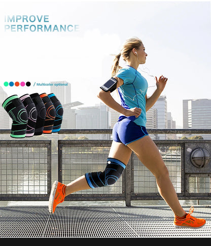 1 Piece Of Sports Men's Compression Knee Brace Elastic Support Pads Knee Pads Fitness Equipment Volleyball Basketball Cycling