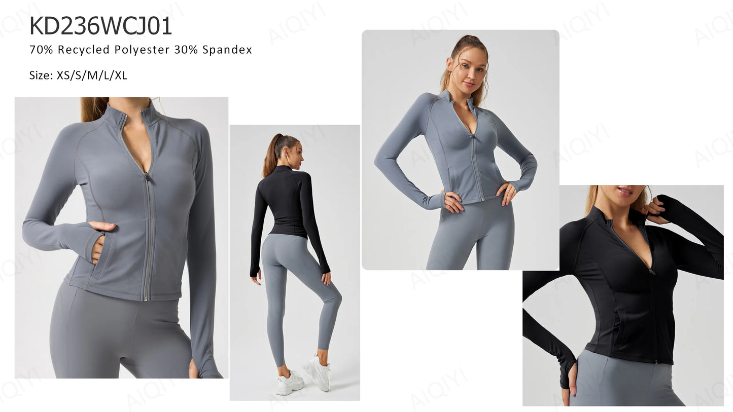 Two-Piece Double-Sided Brushed Sportswear Set Breathable Yoga Wear for Outdoor Running & Exercise Solid Pattern Fitness Apparel