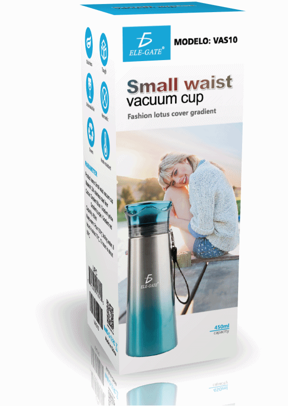 Stainless Steel Thermos Elegant Double Wall Thermal Glass 450 ml